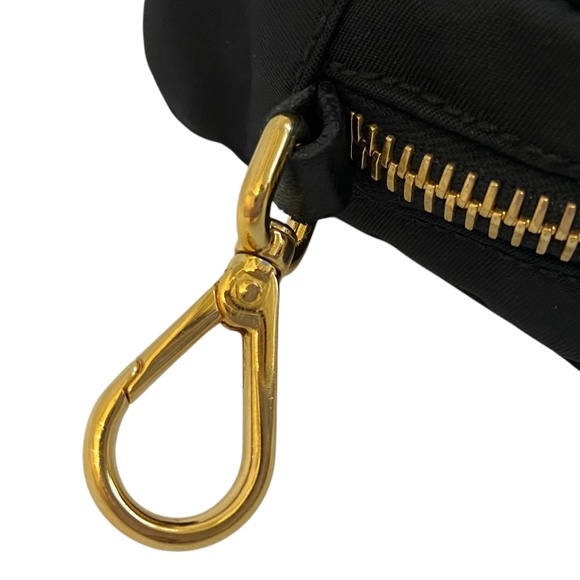 Authentic Prada Bow Pouch Black w/ Gold Hardware Zipper Closure Key Cles Pouch - Picture 7 of 11